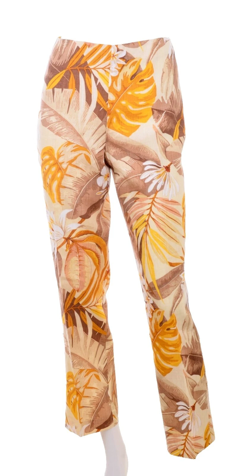 Брюки льняные формальные цветочные для женщин