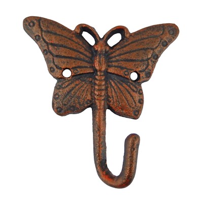 Metal Butterfly Wall Hook Cast Iron Key Towel Coat Hanger Rustic