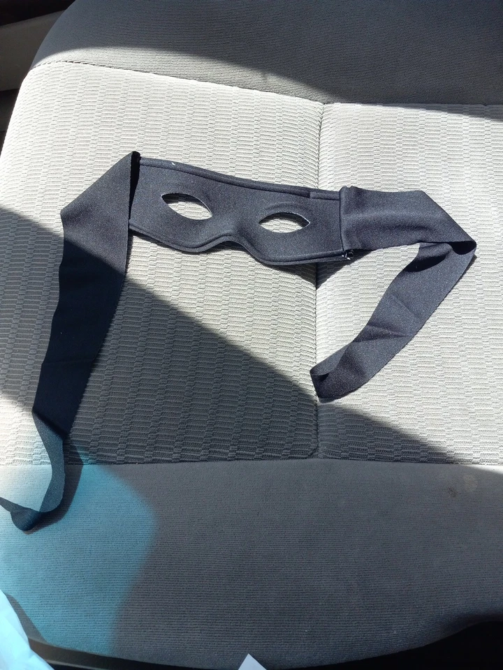 Forum Novelties Black Half Mask with Ties - Masked Bandit B24 - Image 2 of 2
