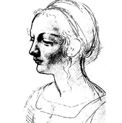 Stampington And Co Wooden Rubber Stamp Sketched Woman Artist Leonardo De Vinci