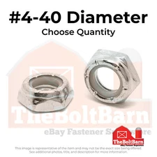 #4-40 18-8 Stainless Steel Nylon Insert Hex Jam Nuts (Pick Quantity)