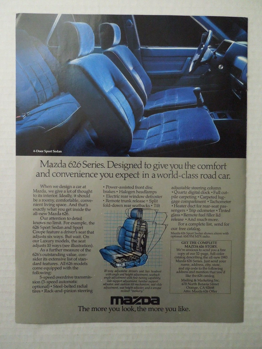 1983 MAZDA 626 Front-Wheel Drive Cars 4 Page Magazine Ad | eBay