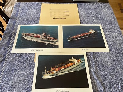 The JSS Container Express Vessels Ship Prints 1970s