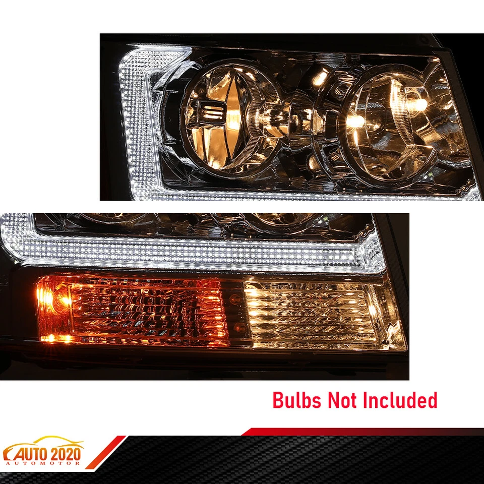 LED Headlights Lamp Left Right Clear / Chrome Fit For 07-14 Chevy Tahoe Suburba Foto 4 de 4