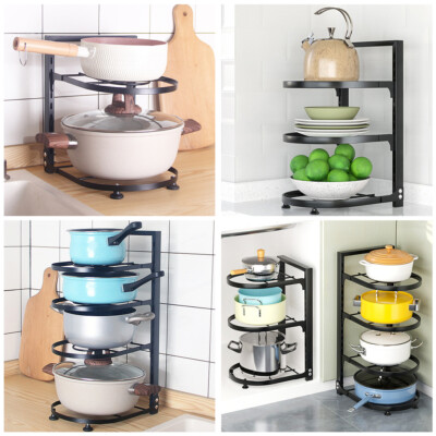 Kitchen Under Sink Pot Pan Stand Shelf Saucepan Pots Holder Rack Metal  Organizer UK