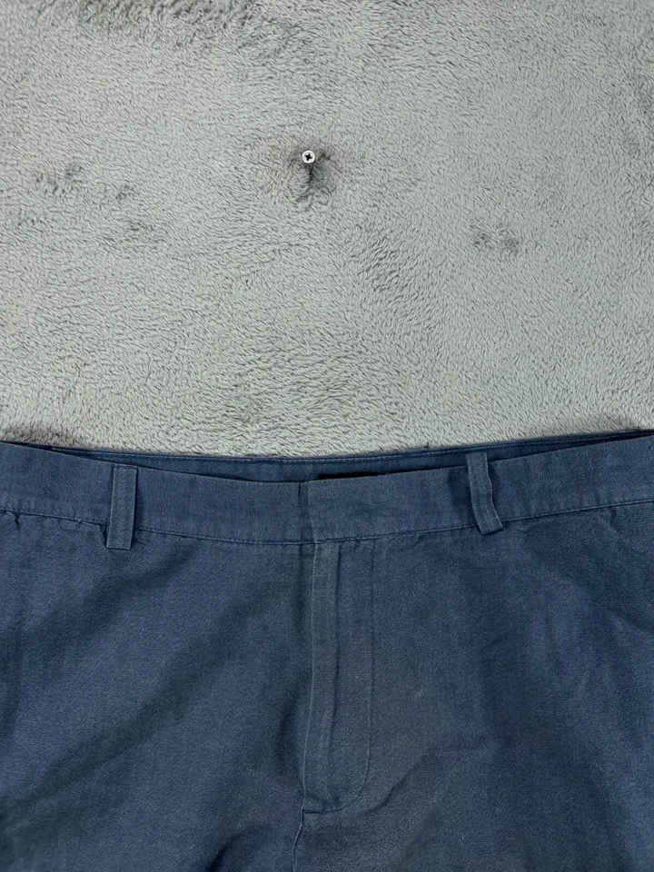 IZOD Mens 34x362 Blue Linen Pants Performance Chino Trousers Flat Front Career - Image 3 of 4