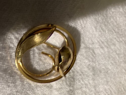 Valenza gold tulip brooch in a circle, mint condition, V20-12KGF Valenza