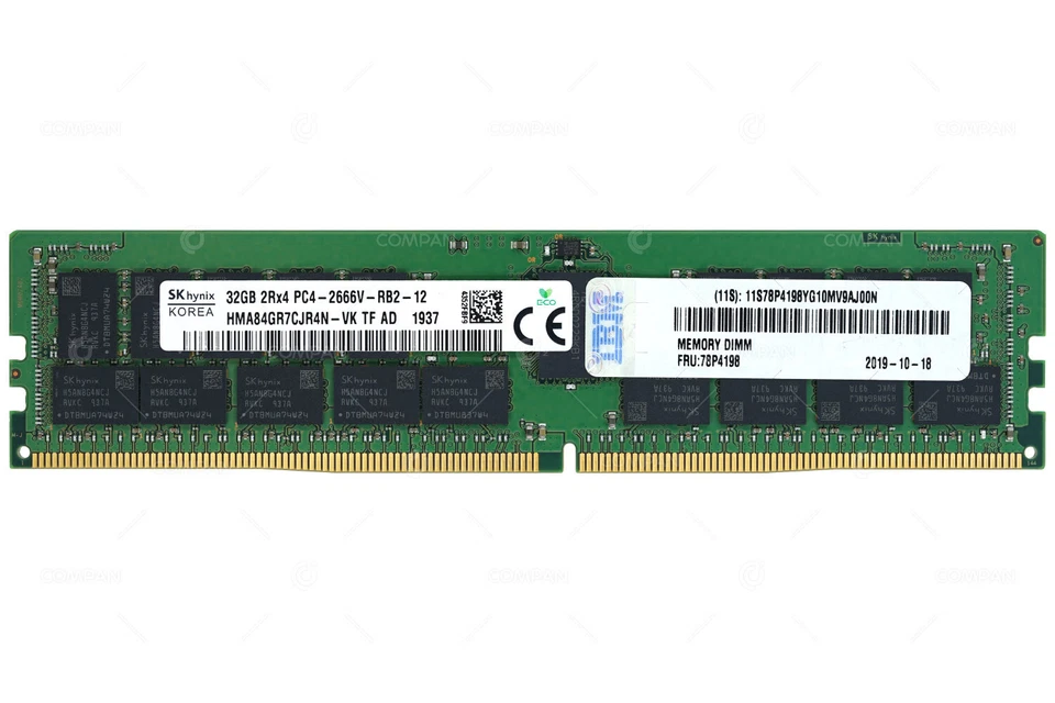 78P4198 IBM DDR4 32GB PC4-21333 2666MHZ RDIMM FOR E950 PSERIES POWER9 - Image 2 of 4