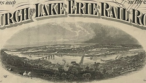 Vintage Pittsburgh & Lake Erie Railroad Stock Certificate 🚂 P&LE Steel Era