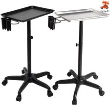 Salon Trolley Aluminum Trolley Hair Instrument Tray Caddy Black / Silver US Top