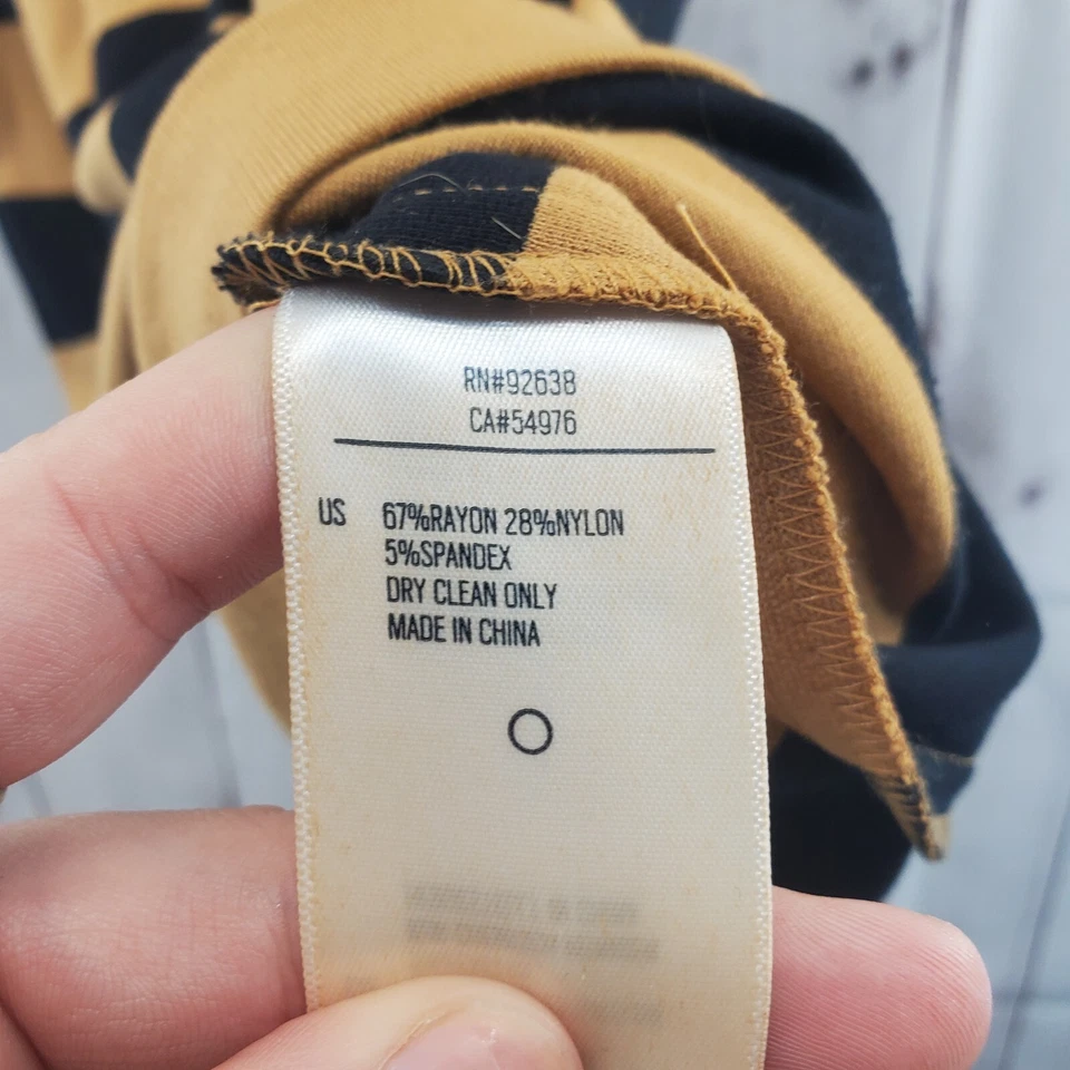 Vestido Fossil XS Mujer Marrón Negro Rayas Cremallera Trasera Hasta la Rodilla Línea A Funda Foto 4 de 4