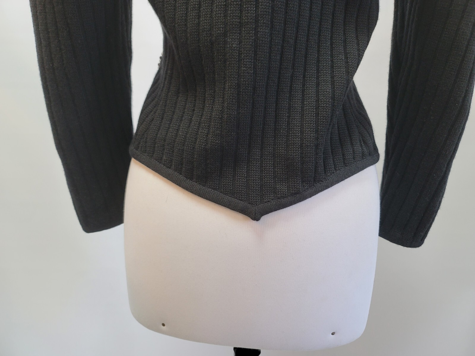 Iconico cardigan SAINT LAURENT Rive Gauche passerella paillettes giacca in maglia taglia 38