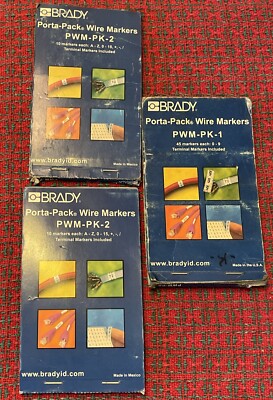 Brady Electrical Porta Pack Wire Markers PWM-PK-2  PK-1 New & Partial.  3 Pc