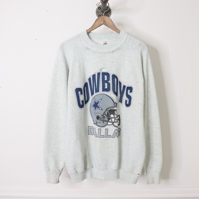 VTG 80's Dallas Cowboys Spellout Logo Crewneck Sweatshirt Distressed Men's Sz XL
