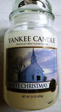 YANKEE CANDLE WHITE CHRISTMAS RARE HTF CHURCH LABEL 22 OZ LARGE JAR