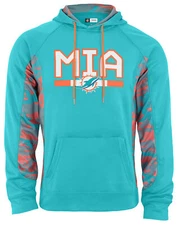 Zubaz NFL Men's Miami Dolphins Elevated Hoodie With Camo Lines