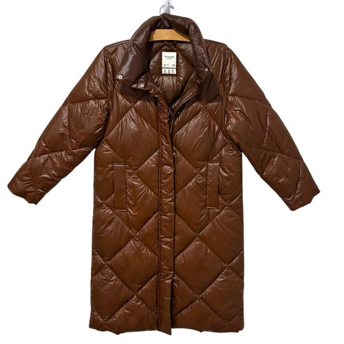Abercrombie and Fitch | Puffer Coat Ultra Puff Full Length Brown MISSING Hood XS
