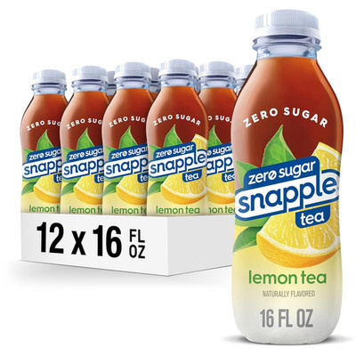 Snapple Zero Sugar Lemon Iced Tea, 16 Fl Oz, Pack of 12