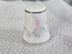 Vintage Porcelain Thimble Royal Court England Beautiful Light Floral — photo 1