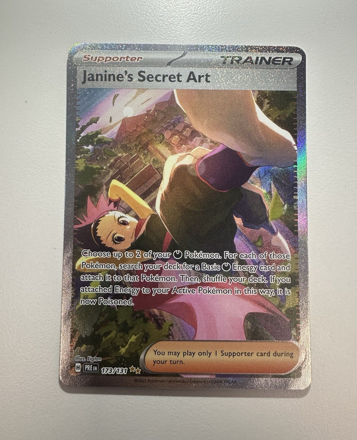 Pokemon TCG Janine's Secret Art 173/131 Prismatic Evolutions SIR Holo Full Art