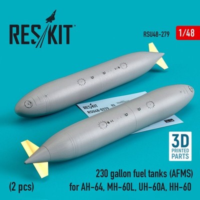 ResKit RSU48-0279 - 1:48 230 gallon fuel tanks (AFMS) for AH-64, MH-60L, UH-60A,