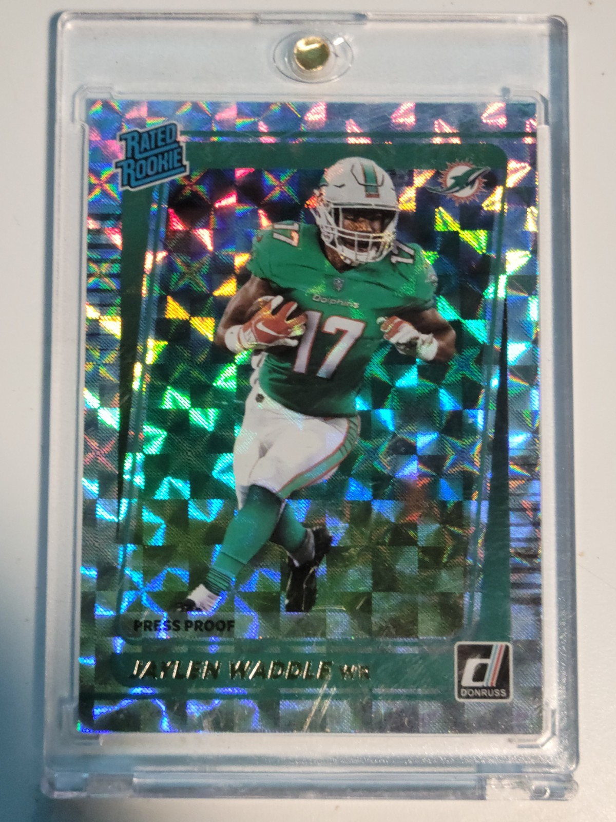 2021 Panini Donruss Hyper Press Proof Jaylen Waddle #263 Rated Rookie RC Miami