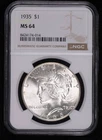 1935 Peace Silver Dollar NGC MS-64