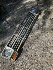 1967-1969 Ford Truck Alum Grill Grille W Park Lights Support Brace Hood Latch 1967-1969 Ford Truck Alum Grill Grille W Park Lights Support Brace Hood Latch