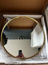 Macie LED Illuminated Mirror 600mm Brushed Brass in box (opened) with parts