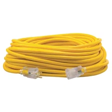100 Ft. 12/3 SJEOW Outdoor Heavy-Duty T-Prene Extension Cord with Power Light Pl