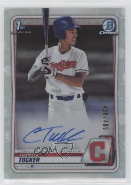 2020 Bowman Draft Chrome Picks Refractor 408/499 Carson Tucker #CDA-CT Auto 5b9