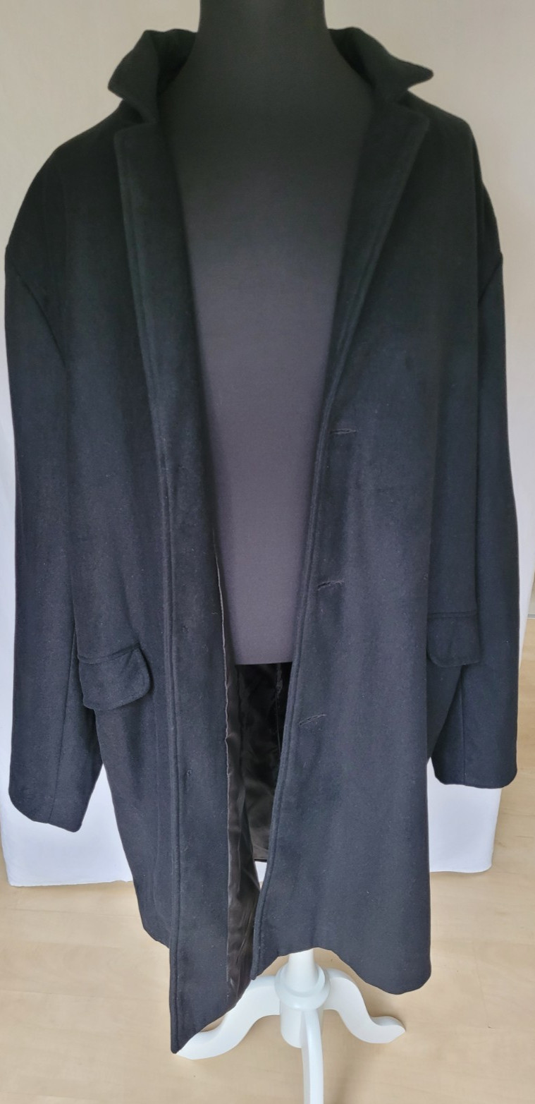 Gr 5XL (60-64) neuer Herren BooHoo Mantel schwarz sehr schön Maße beachten