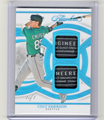 2025 Panini Flawless Colt Emerson #DPP-CE Dual Prospect Patches Platinum 1/1