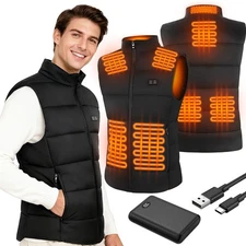 Unisex Electric Heated Vest ,Winter Wear+ 10000mAh Battery Pack,8 Heating Zones
