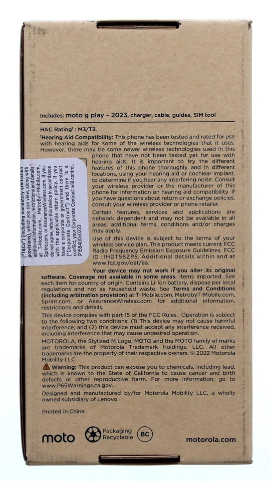 T-Mobile Motorola Moto G Play Blue Cellphone - Image 2 of 2