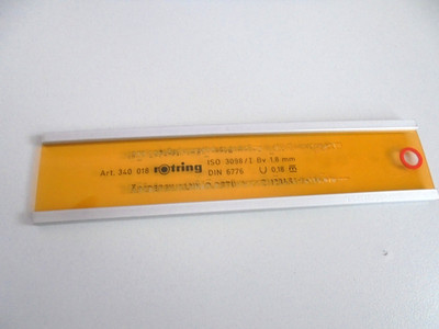 Rotring Schriftschablone mit Randleiste R 340 018 ISO 3098/ I - 1,8 mm vertikal