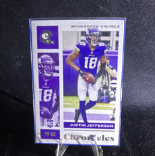 2020 Panini Chronicles Justin Jefferson #62 Rookie Minnesota Vikings NFL Card. rookie card picture