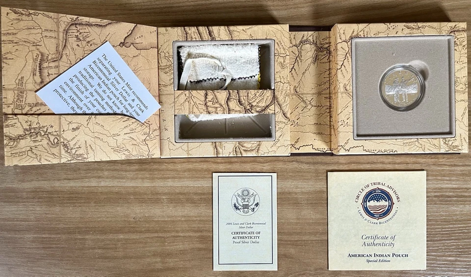 2004 US Mint Lewis & Clark Coin & Pouch Set Crow Tribe Montana 🪙 - Image 4 of 4