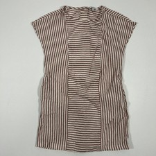 Madewell Linen Blend Stripe Button Back Mini Shift Dress w/ Pockets XXS