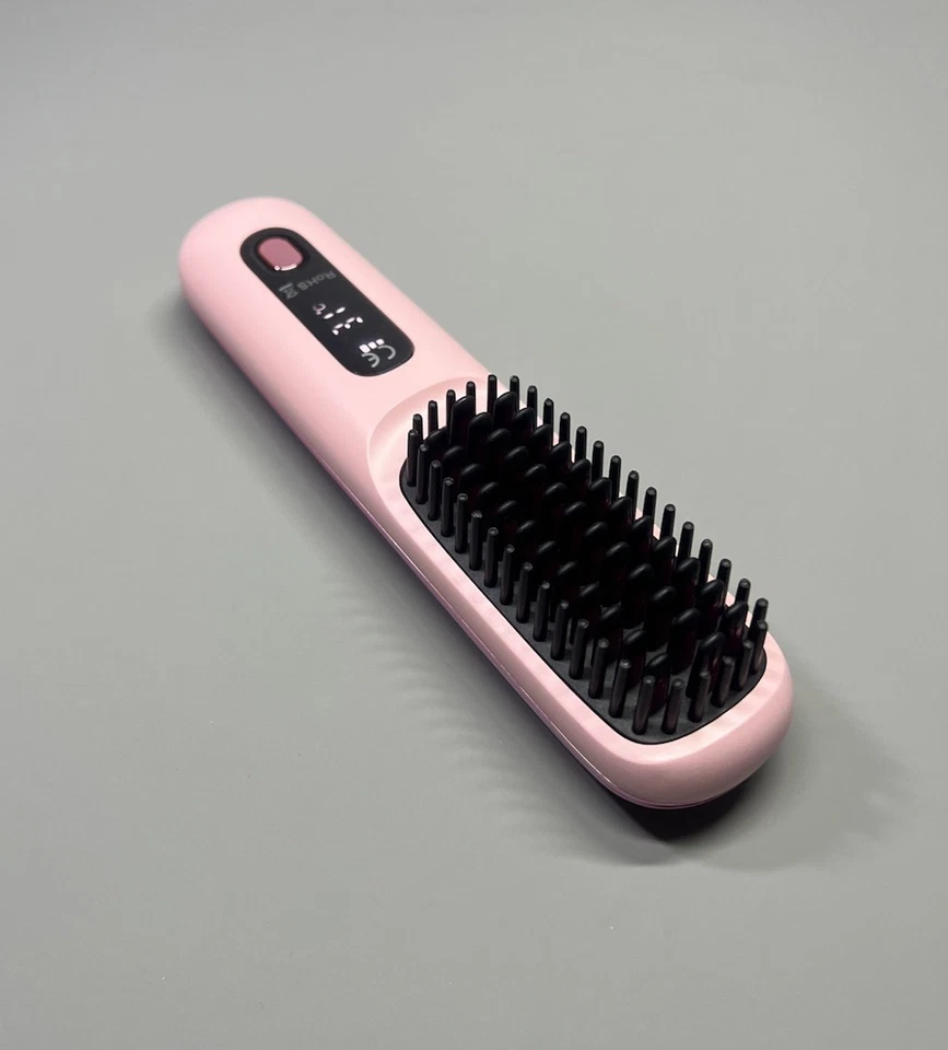 Akku Haarglätter Bürste Kamm Reisefertig Verwicklungsfrei 3D Breite Zähne 200