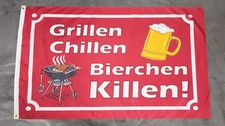Flag Flag Grilling Chilling Beer Killing - 90 x 150 cm