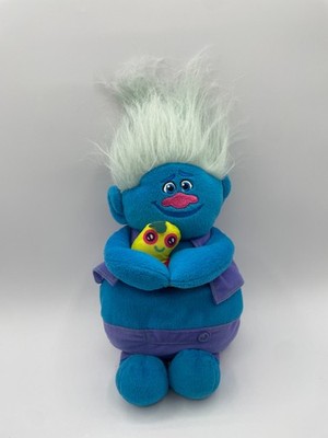 Dreamworks Trolls Biggie Hug Worm Mr Dinkles Talking Plush Blue Green 11'' 2016