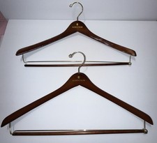 NORDSTROM 2 Hangers Brown Wooden Suit Sport Coat Blazer Pants Beverly Hanger