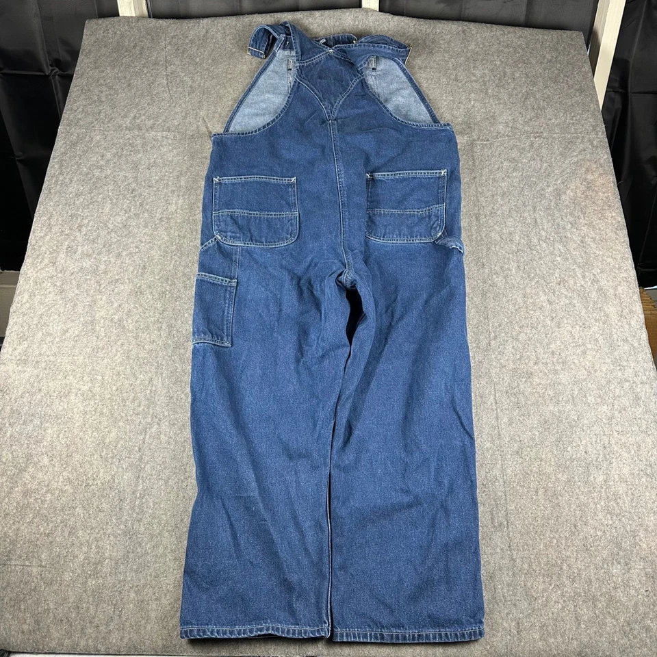 Carhartt Hombres Calce Suelto Denim Babero Mono Ropa de Trabajo 40x28 Azul Algodón 104672 DST Foto 3 de 4