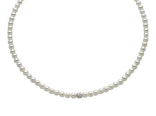 Collana Girocollo YUKIKO Linea BOULE FANTASIA PCL4979BYV Perle Vere Oro Bianco