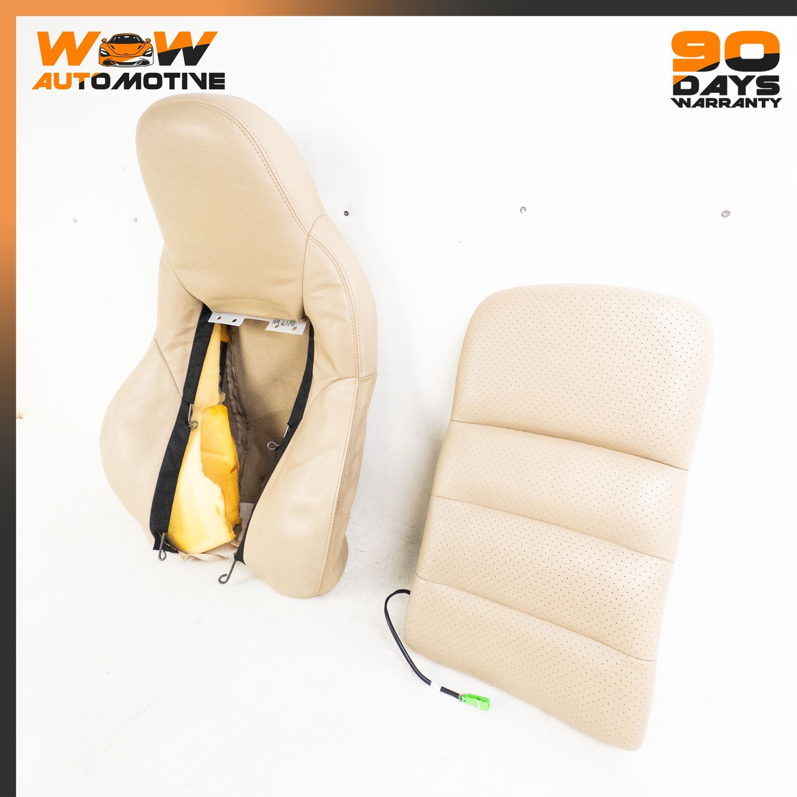 05-10 CHEVROLET CORVETTE C6 FRONT RIGHT TOP UPPER SEAT CUSHION LEATHER BEIGE OEM