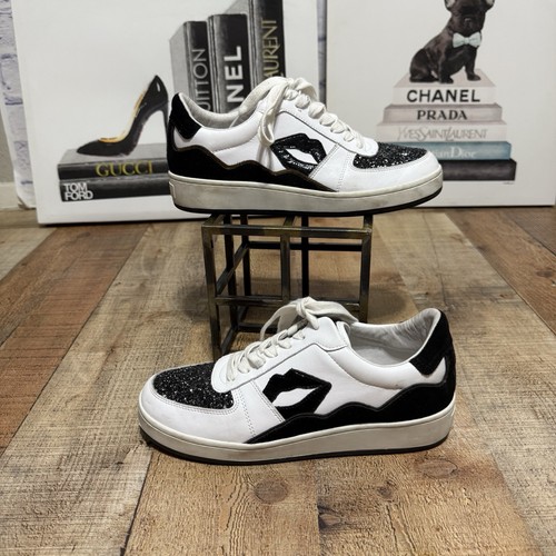 Bons baisers de Paname LOULOU - BLANC NOIR GLITTER Sz 39 US 7.5