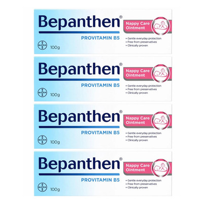 4x Bepanthen Nappy Care Ointment For Sensitive Irritated Skin 100g EXP 07/2028