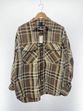 DAIWA PIER39 Long Sleeve Shirt, Medium, Cotton, Brown Check, BE-83022W