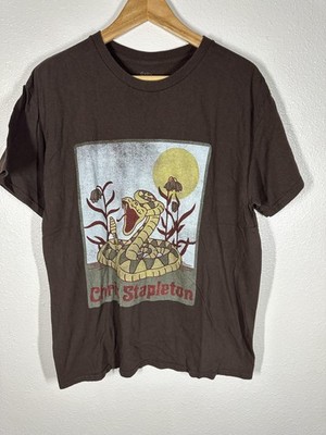Chris Stapleton Shirt Mens Medium Brown Snake Graphic Band Tee 100% Cotton